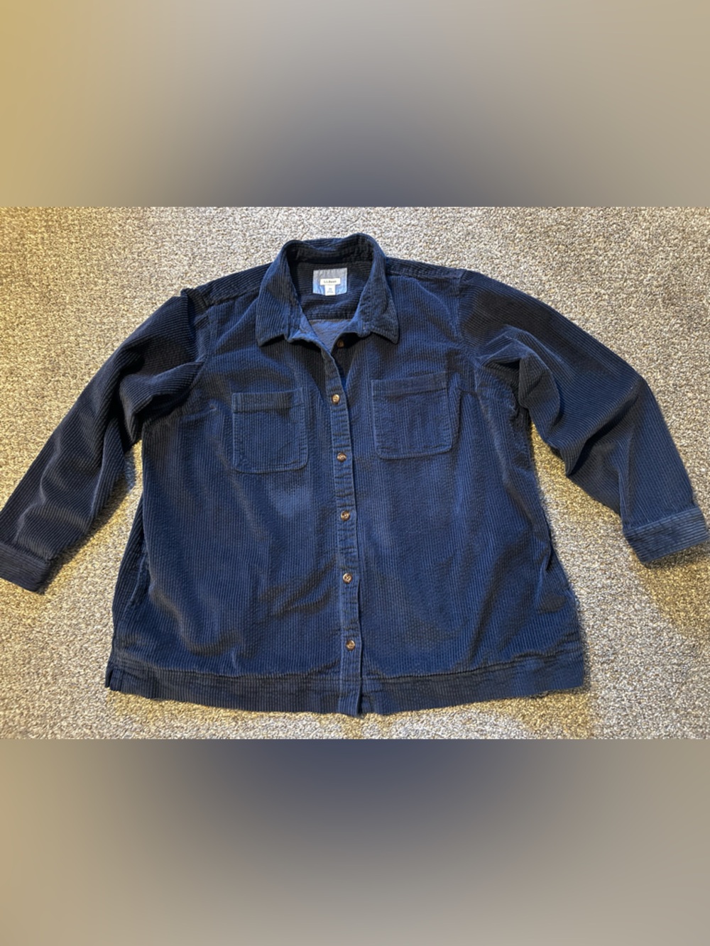 L.L.Bean Navy Corduroy Button-Up Shirt Jacket | Cotton | Size 3X - Picture 2 of 8